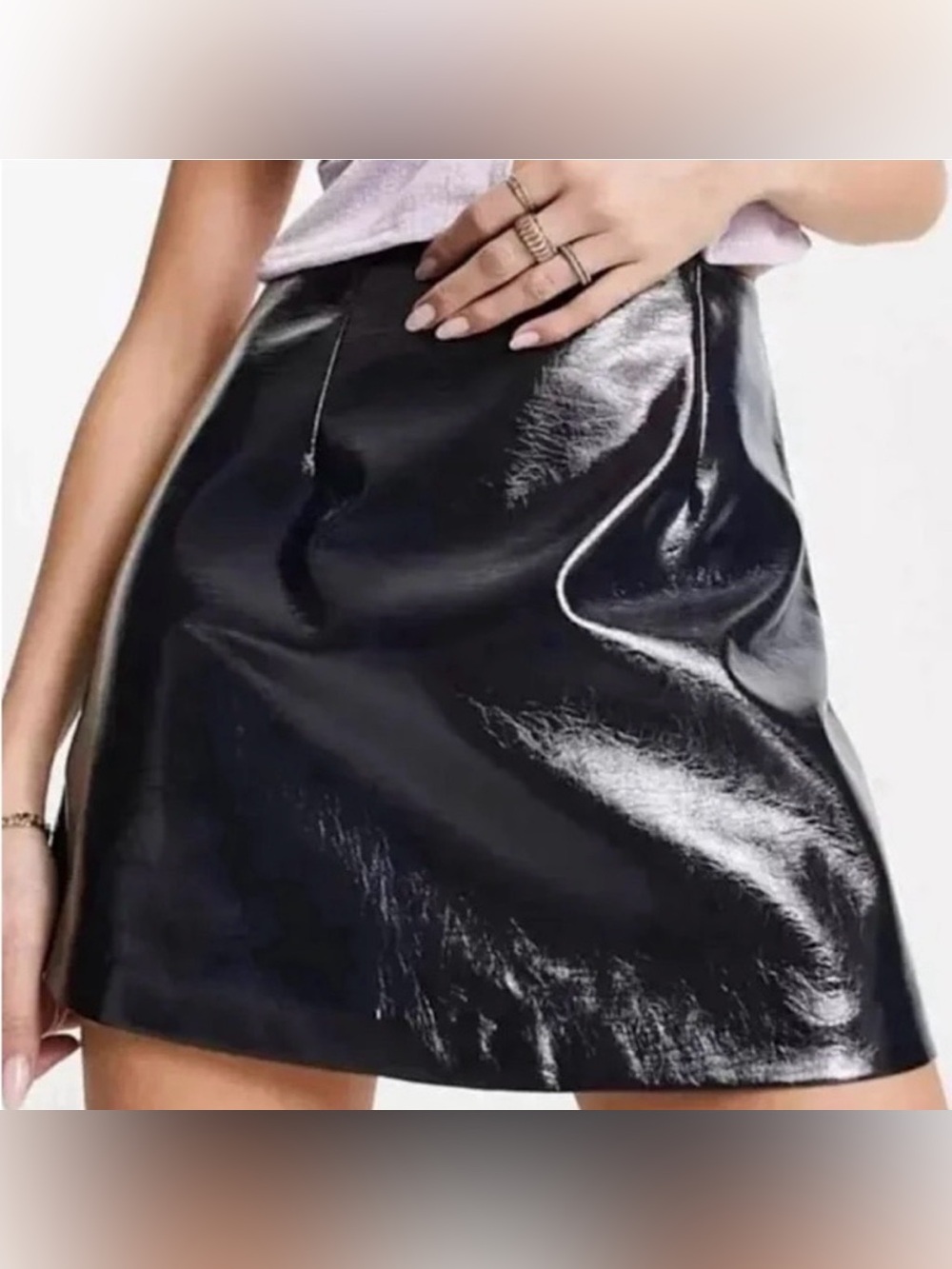 Abercrombie & Fitch Dark Nacy Faux Leather Mini Skirt - Classic Women's Skirt